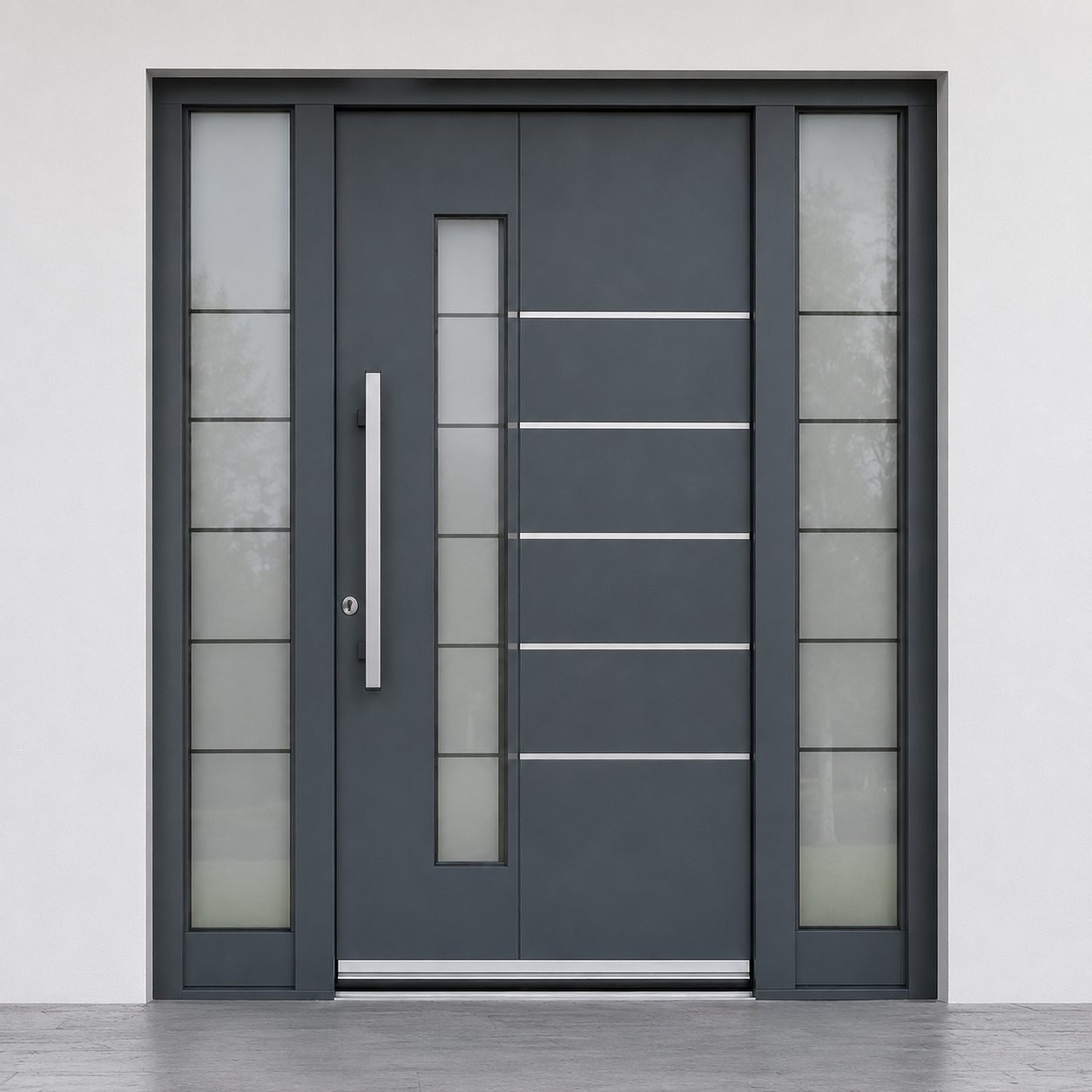 Pintu Geser Aluminium 2 Daun Kaca Penuh